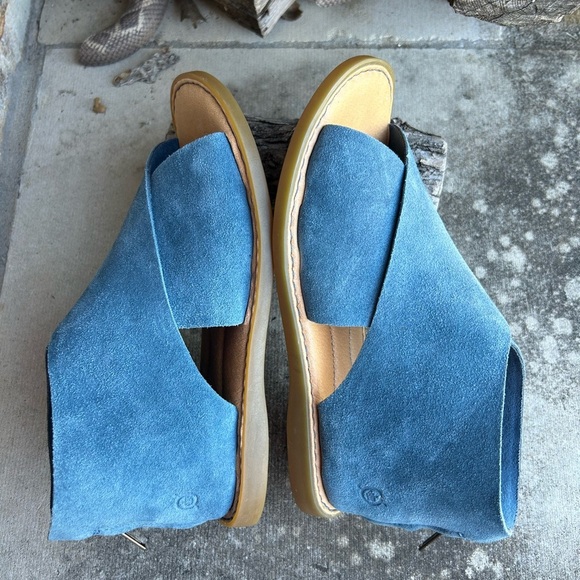 Born women’s IWA leather suede blue Sandals with open toe Sz-6M. Q - Picture 4 of 12